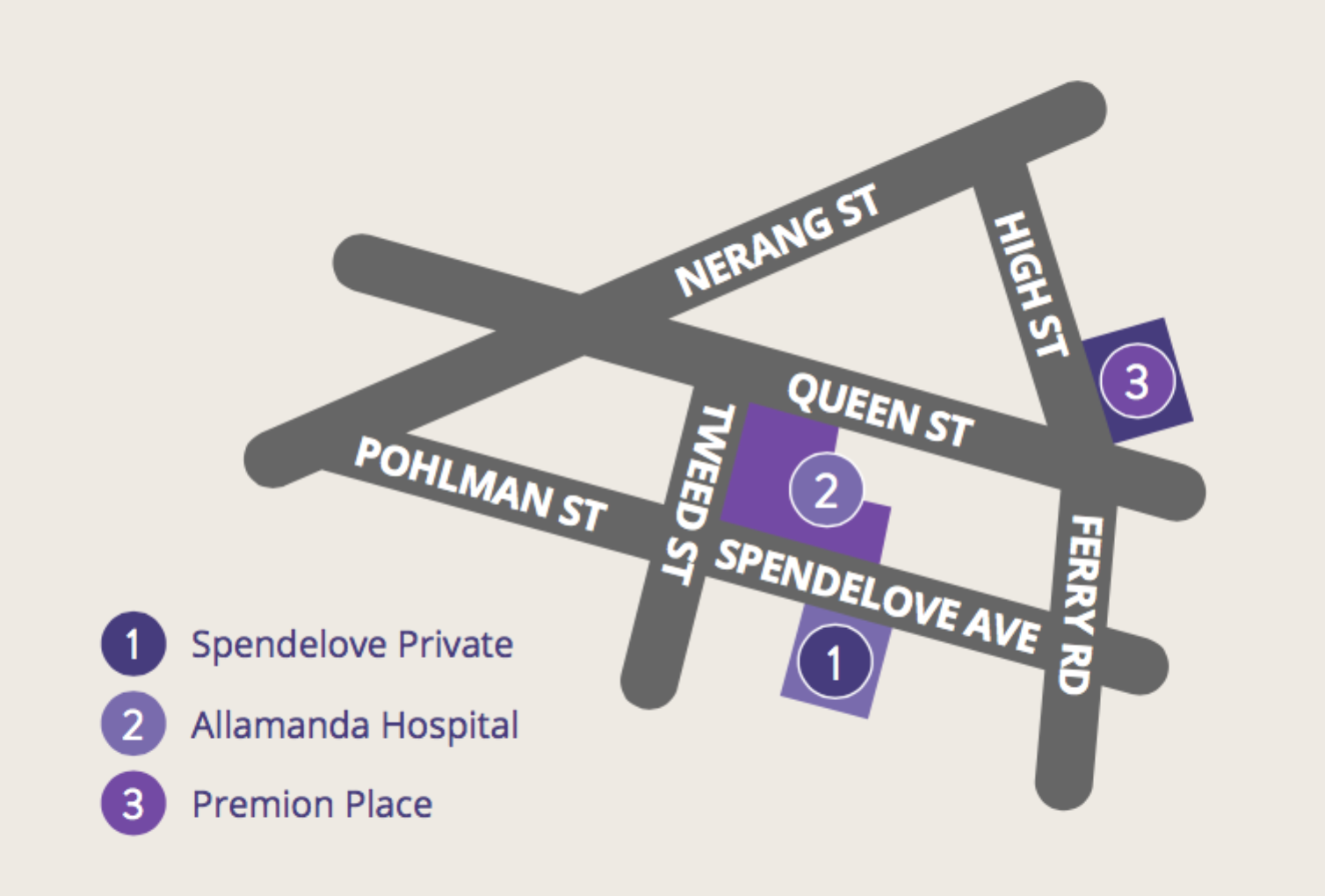 spendelove private hospital gold coast location map